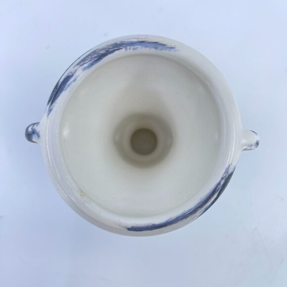 vintage royal haeger two handled white & gray ceramic bud vase - Picture 5 of 7